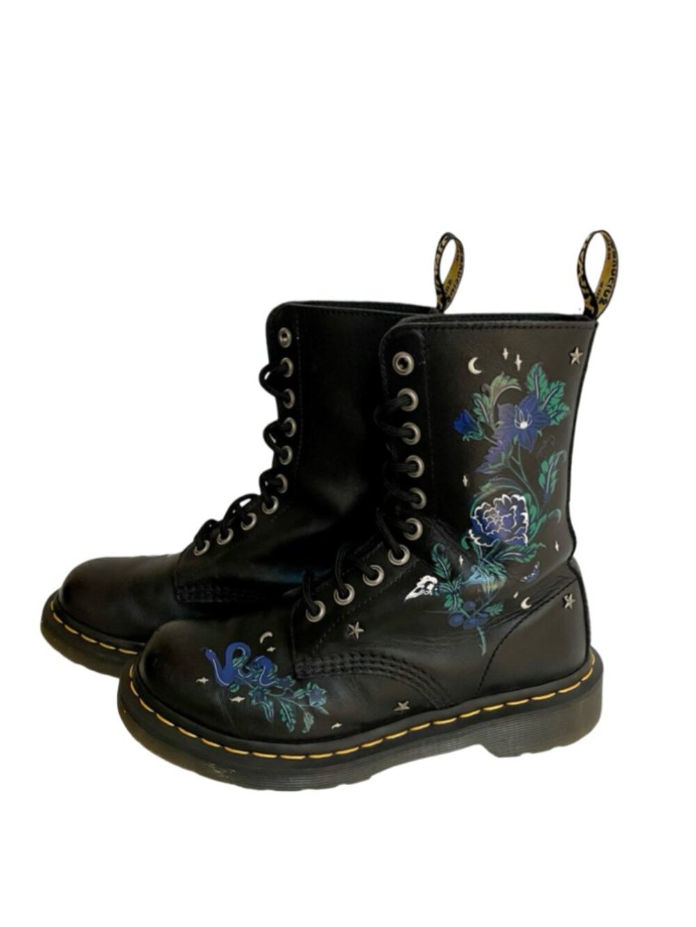Dr. Martens 1460 Pascal Celestial Snake Floral Leather Boots US 6 EU 37 - Picture 8 of 17